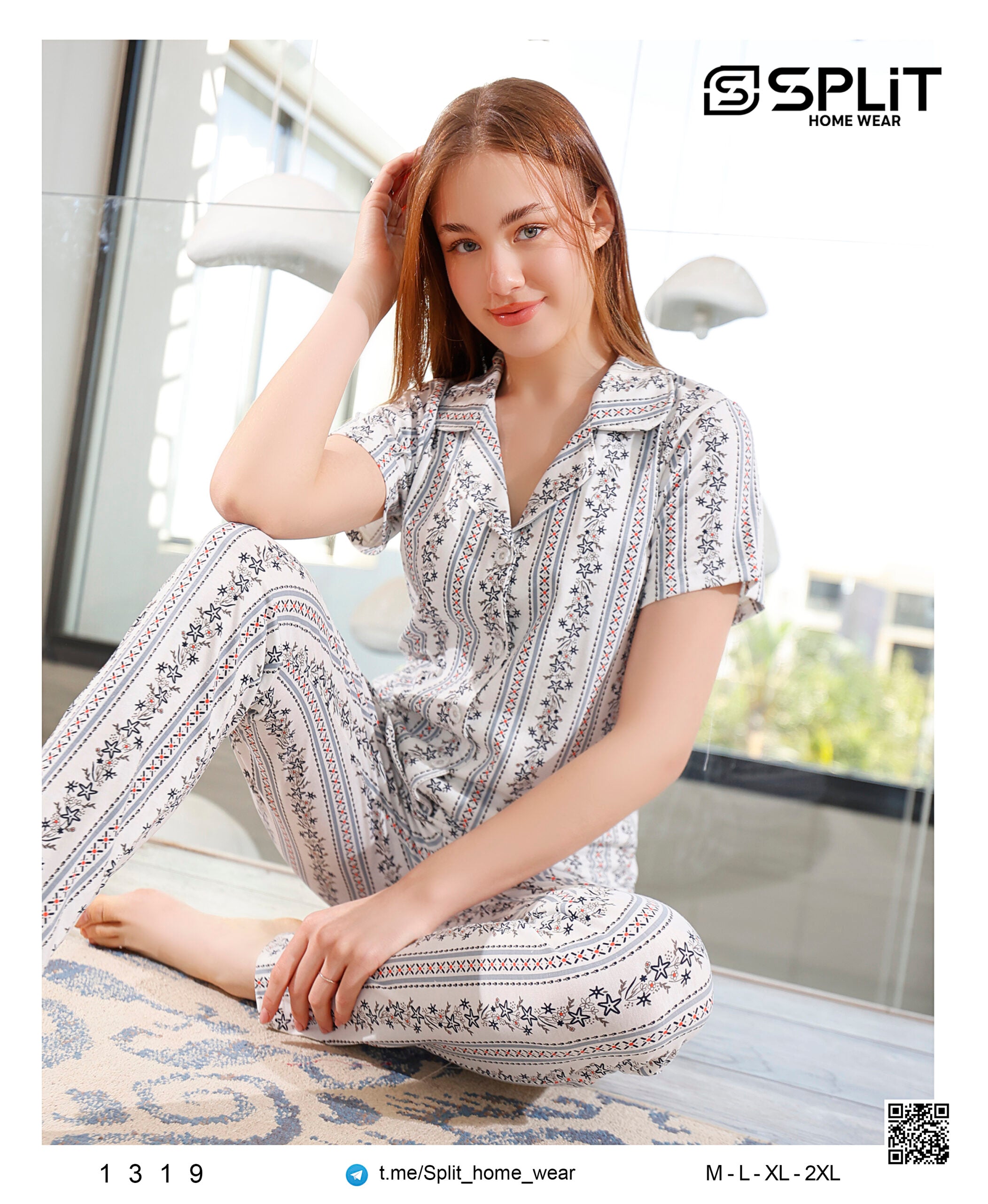 بيجامة زراير كود 1319