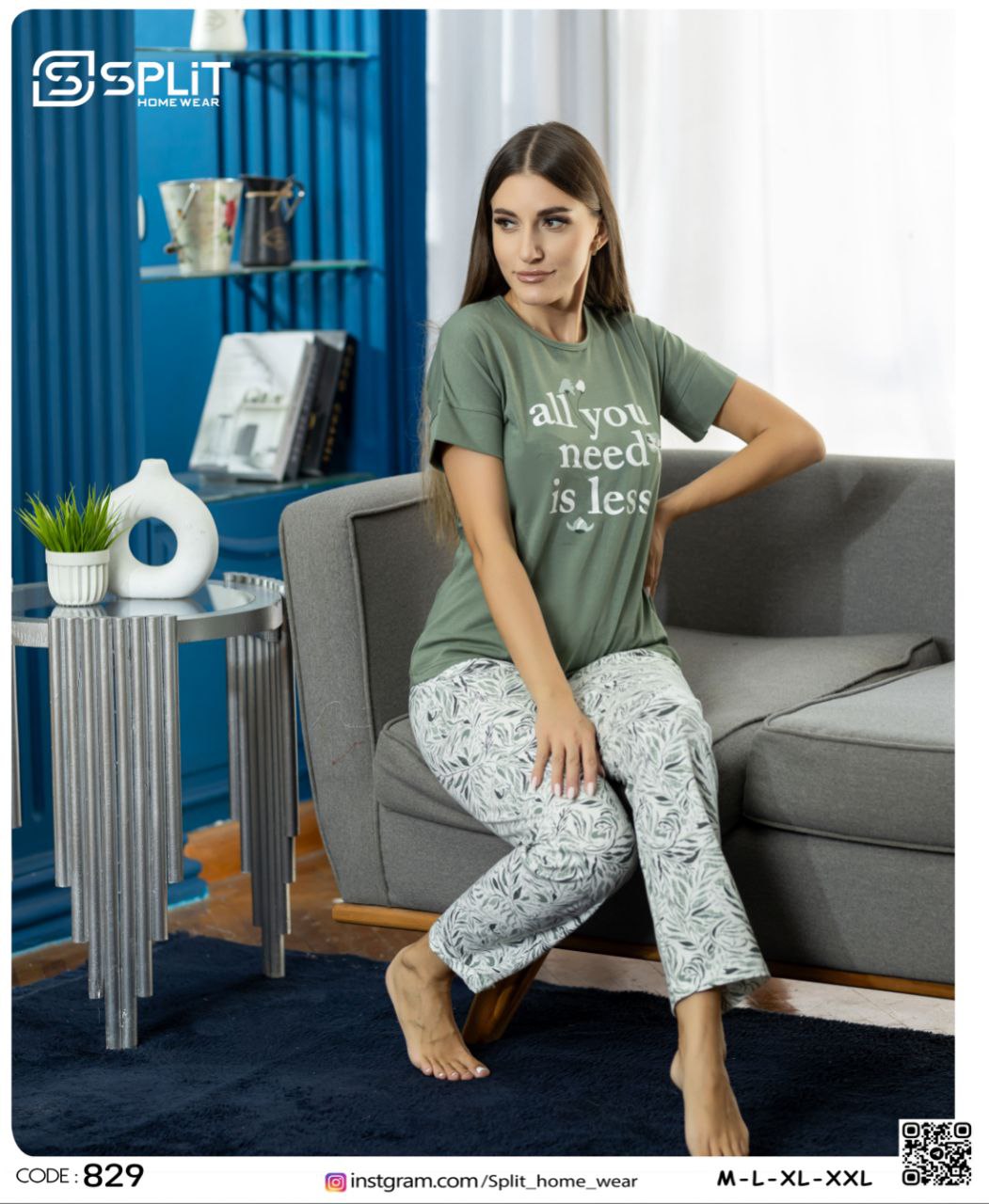 بيجامه قطعتين صيفي كود 829